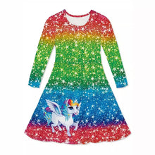 Φόρτωση εικόνας στο εργαλείο προβολής Συλλογής, Τρισδιάστατο μονόκερο φόρεμα για κορίτσια Rainbow

