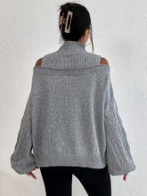 Φόρτωση εικόνας στο εργαλείο προβολής Συλλογής, Πλεκτό πουλόβερ με off-the-shoulder mock λαιμό
