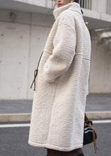 Φόρτωση εικόνας στο εργαλείο προβολής Συλλογής, 2023 Nude Fleece Παλτό Plus Size Winter Stand Μπουφάν με κορδόνια με κορδόνια
