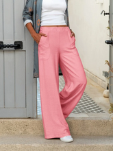 Φόρτωση εικόνας στο εργαλείο προβολής Συλλογής, Dámské ležérní jednobarevné kalhoty s širokým elastickým pasem
