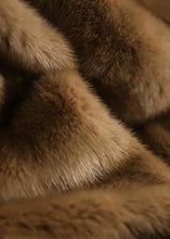 Φόρτωση εικόνας στο εργαλείο προβολής Συλλογής, Κομψό μονόχρωμο παλτό βιζόν με V λαιμόκοψη και μακριά μανίκια
