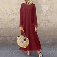 Φόρτωση εικόνας στο εργαλείο προβολής Συλλογής, Casual μάλλινο μάξι φόρεμα φούτερ με δαντέλα

