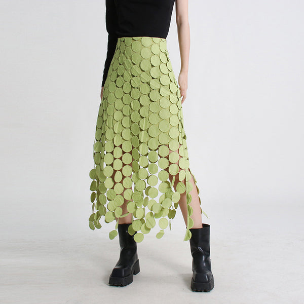 Ντελικάτη Circle Lace Crochet Φούστα