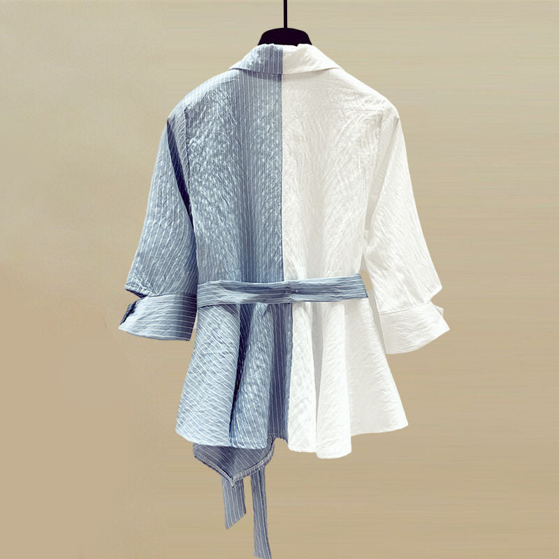 Γυναικείο κοστούμι δύο τεμαχίων με πουκάμισο και τζιν